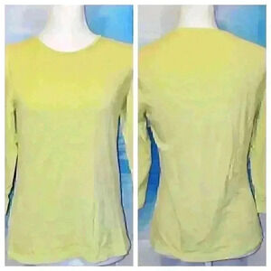 CHICO'S (size O) Woman's SAGE GREEN Knit TUNIC Top STRETCH 3/4 Sleeves Size S/M